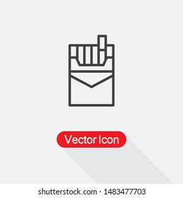Cigarette Icon,Pack Of Cigarettes Icon Vector Illustration On Light Gray Background Eps10