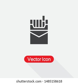 Cigarette Icon,Pack Of Cigarettes Icon Vector Illustration On Light Gray Background Eps10