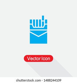 Cigarette Icon,Pack Of Cigarettes Icon Vector Illustration On Light Gray Background Eps10