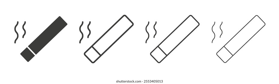 Cigarette icons collection. vector set in black color