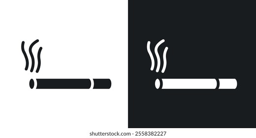 Cigarette icons in solid black and white colors