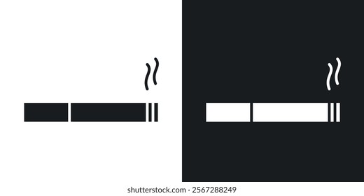 Cigarette icons in solid black and white colors