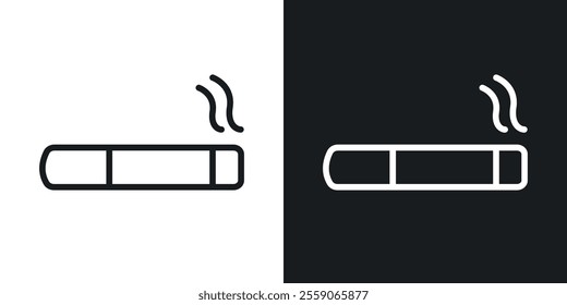 Cigarette icons. vector set in black colors