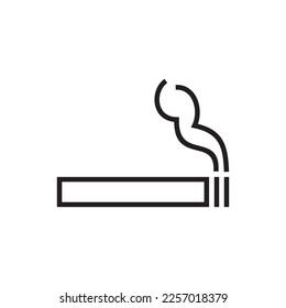 Icono de cigarrillo,logotipo del vector de icono de área de humo 