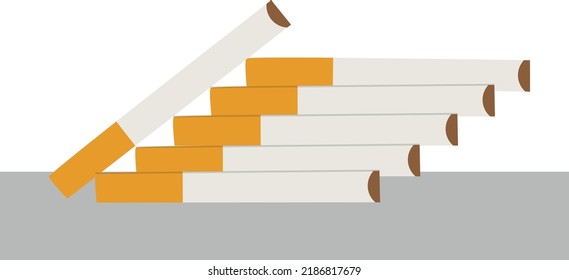 Cigarette illustration design. Vector cigarette design. Simple cigarette. Flat cigarette.