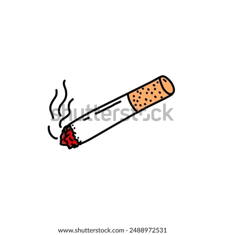 Cigarette illustration flat cartoon style vector design isolated on white