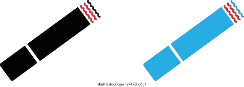 Cigarette illustration with smoke isolated on transparent background perfect for graphic design