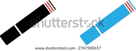 Cigarette illustration with smoke isolated on transparent background perfect for graphic design