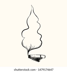 Cigarette illustration vector. Cigarette drawing by pencil health style concept.
