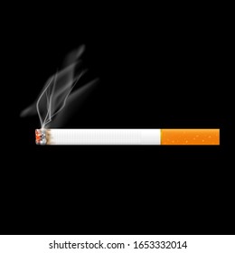 Cigarette isolated on background. Vector illustrations in realistic style.