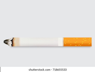 The cigarette isolated on a white background. Vector illustration.