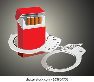 Cigarette isolated. Smoking manacles dependency