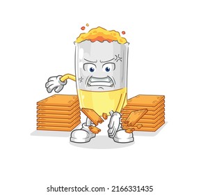 the cigarette karate mascot. cartoon vector