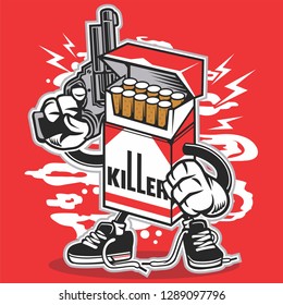 Cigarette Killer Cartoon Character