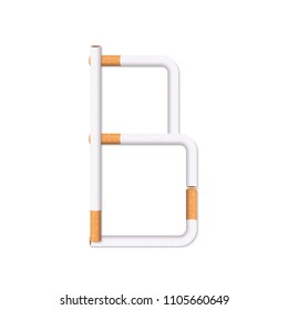 Cigarette letter on white background