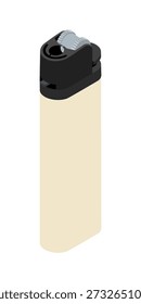 Cigarette lighter - hand drawn isometric vector illustration.