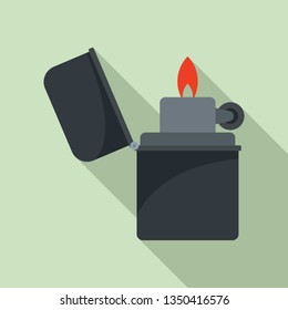 Cigarette lighter icon. Flat illustration of cigarette lighter vector icon for web design