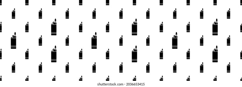 Cigarette Lighter Icon Seamless Pattern, Gas Lighter Vector Art Illustration