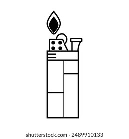 cigarette lighter icon vector on white background