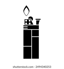 cigarette lighter icon vector on white background