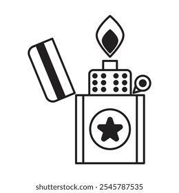 cigarette lighter icon vector on white background