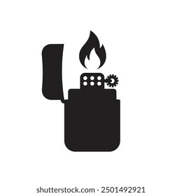 Cigarette lighter icon ,Vintage lighter flat vector icon in white background