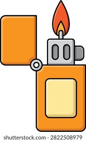 Cigarette Lighter Illustration Cartoon 2d