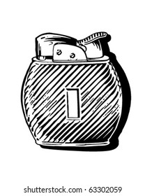 Cigarette Lighter - Retro Clipart Illustration