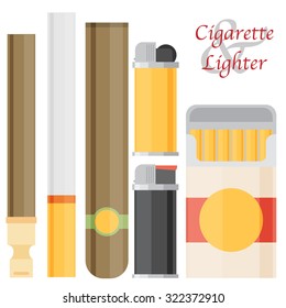 Cigarette and lighter set.