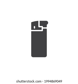 Cigarette lighter vector icon. filled flat sign for mobile concept and web design. Lighter glyph icon. Symbol, logo illustration. Vector graphics