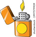 cigarette lighter vector illustration isolated on white background
