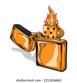 cigarette lighter vector illustration isolated on white background