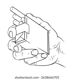 cigarette line art hand drawn illustration