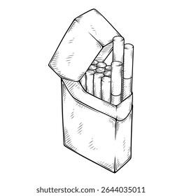 desenho de ilustração de arte de linha de cigarro
