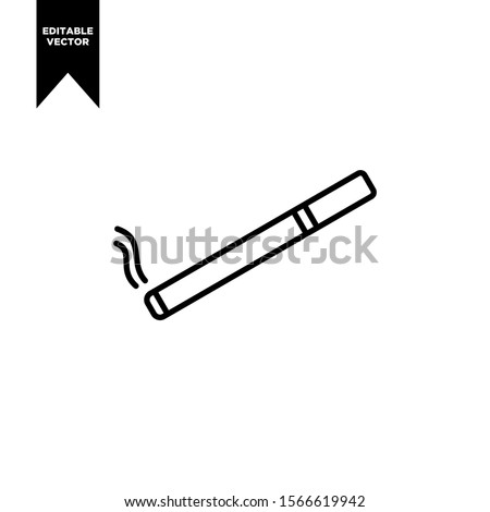 CIGARETTE LINE ICON BLACK FLAT CLIP ART