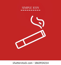 icono de línea de cigarrillo, ilustración de vector de contorno.