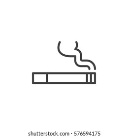 Cigarette line icon, outline vector sign, linear style pictogram isolated on white. Symbol, logo illustration