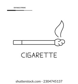 Cigarette Line Icon Vector Design.