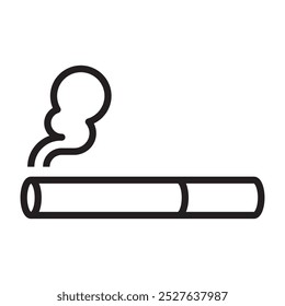 Icono de línea de cigarrillo. Ilustración vectorial.