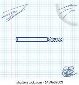 Cigarette line sketch icon isolated on white background. Tobacco sign. Smoking symbol. Vector Illustration