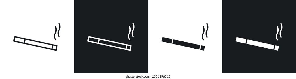 Cigarette linear icon set for app, and web design.