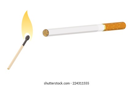 Cigarette With Lit Match