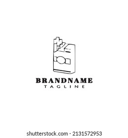 cigarette logo cartoon icon flat template black modern isolated vector illustration