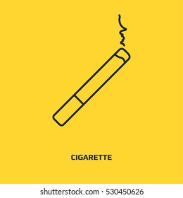 Cigarette logo graphic design concept. Editable element, can be used as logotype, icon, template in web and print. Thin line icon