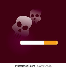 Cigarette make human death graphic concept