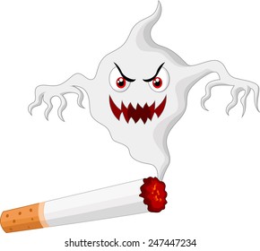 Cigarette with monster in smoke
