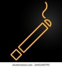 sinal de neon de cigarro, design de banner brilho moderno, tendências de design moderno colorido no fundo preto. Ilustração vetorial.