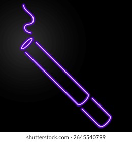 sinal de neon de cigarro, design de banner brilho moderno, tendências de design moderno colorido no fundo preto. Ilustração vetorial.