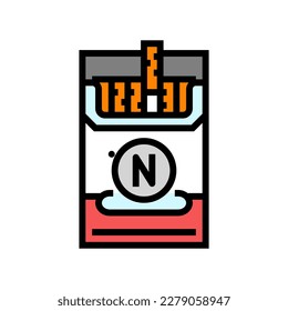 cigarette nicotine color icon vector. cigarette nicotine sign. isolated symbol illustration