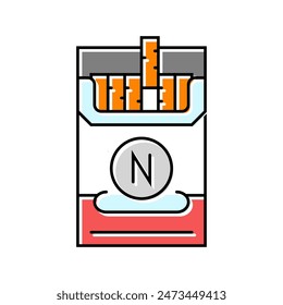 cigarette nicotine color icon vector. cigarette nicotine sign. isolated symbol illustration